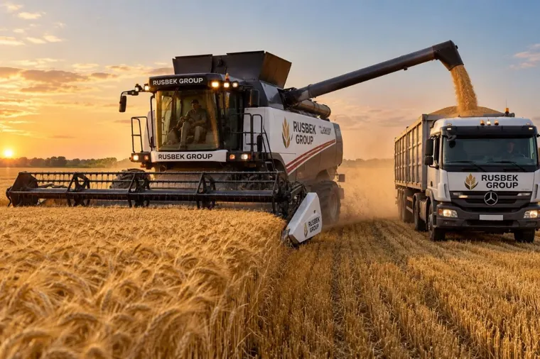 Rusbek Group feed barley harvest